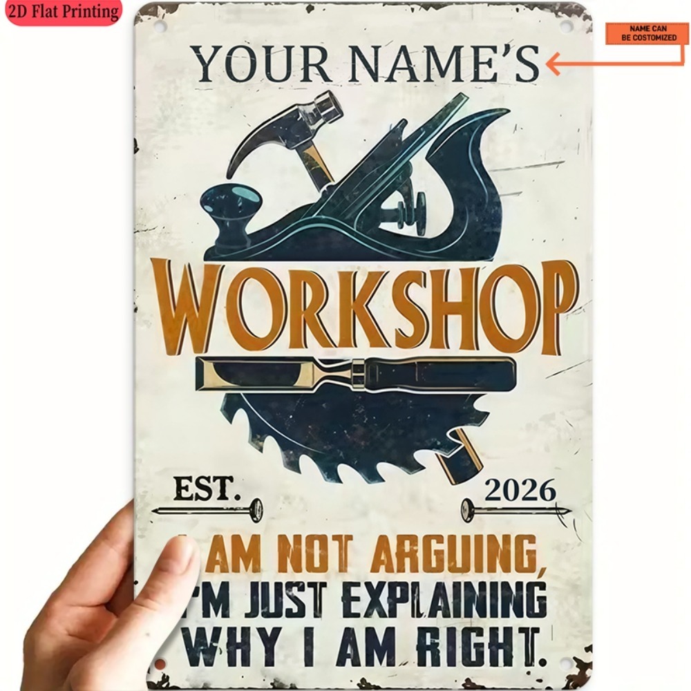 Workshop Tools Name - [Plano 2D] 1 pieza Letrero Metálico