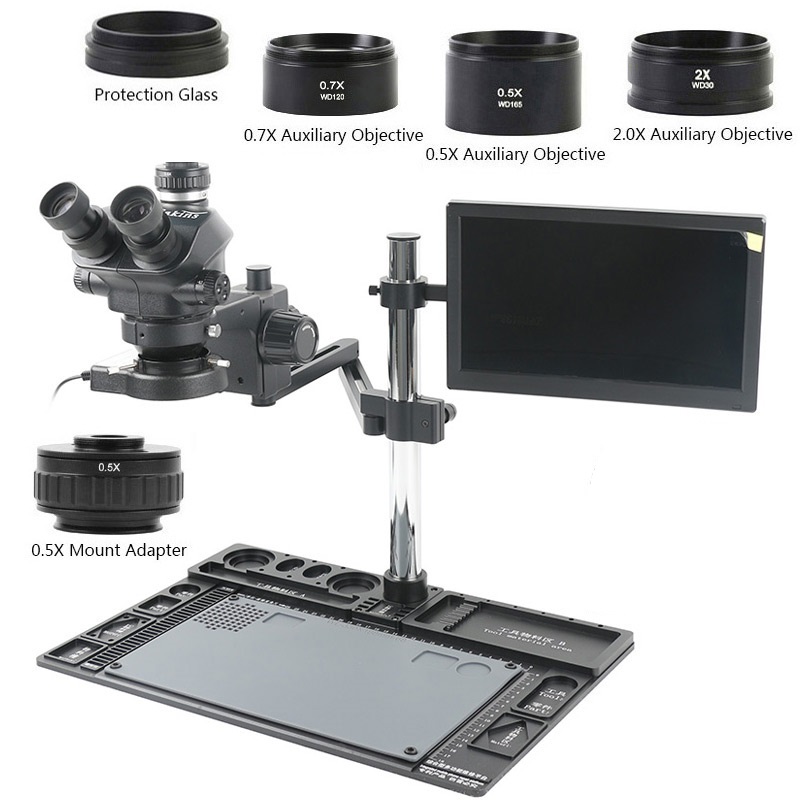Workbench Portable Fold - Microscopio Estéreo con Zoom de 3.5x-100x,